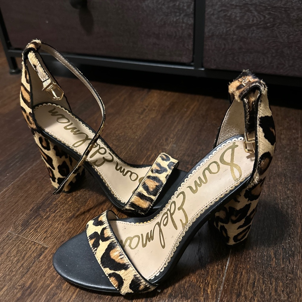Leopard Print Heeled Sandals